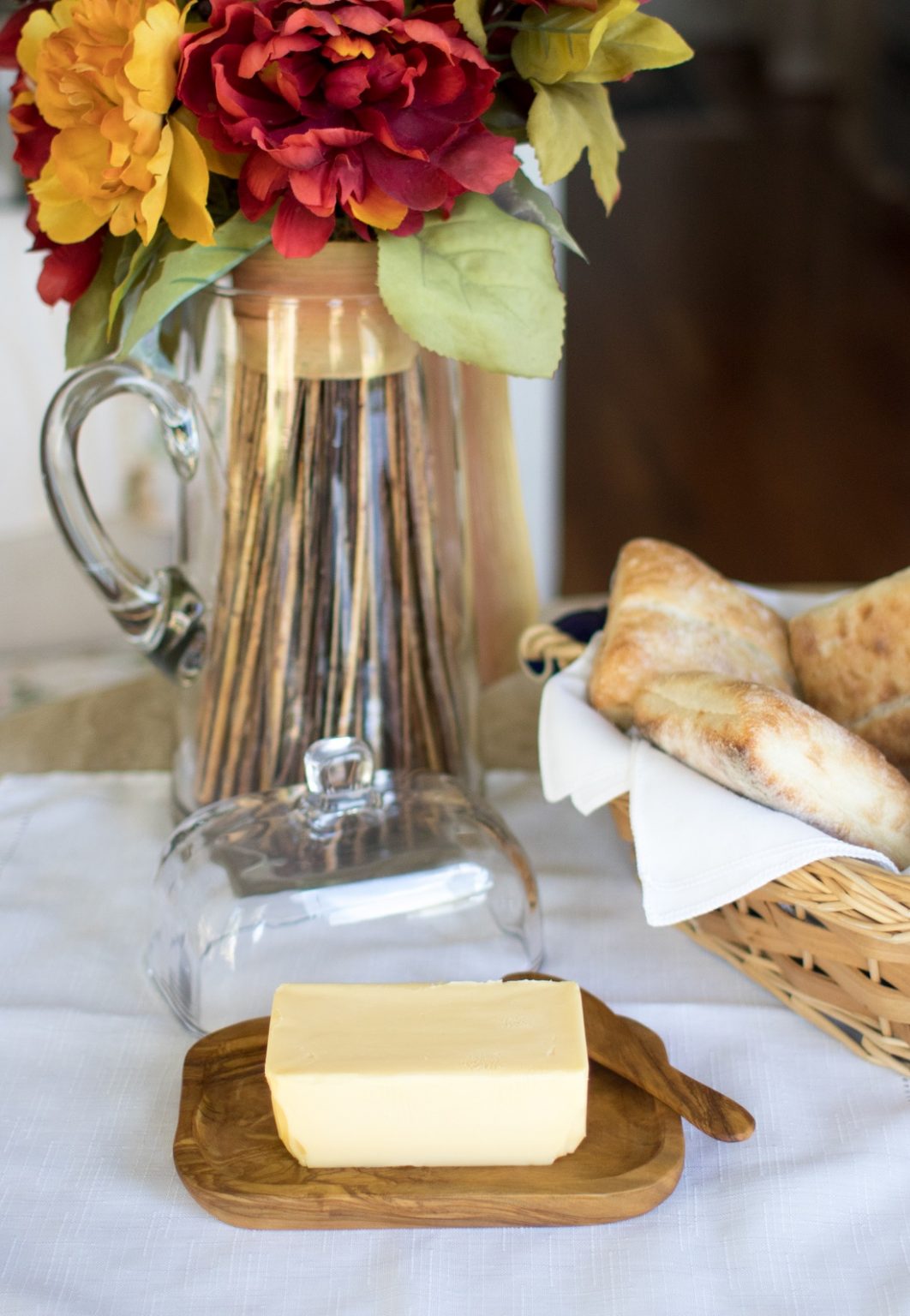 Olive Wood Butter Dish with Glass Top European Size Psperu