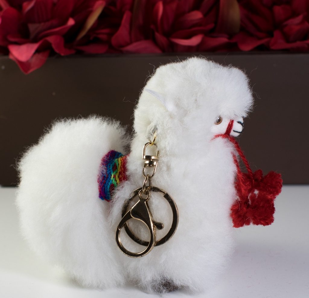 Soft Alpaca Keychain Cute Wool Key Rings Plush Keyring Pompom