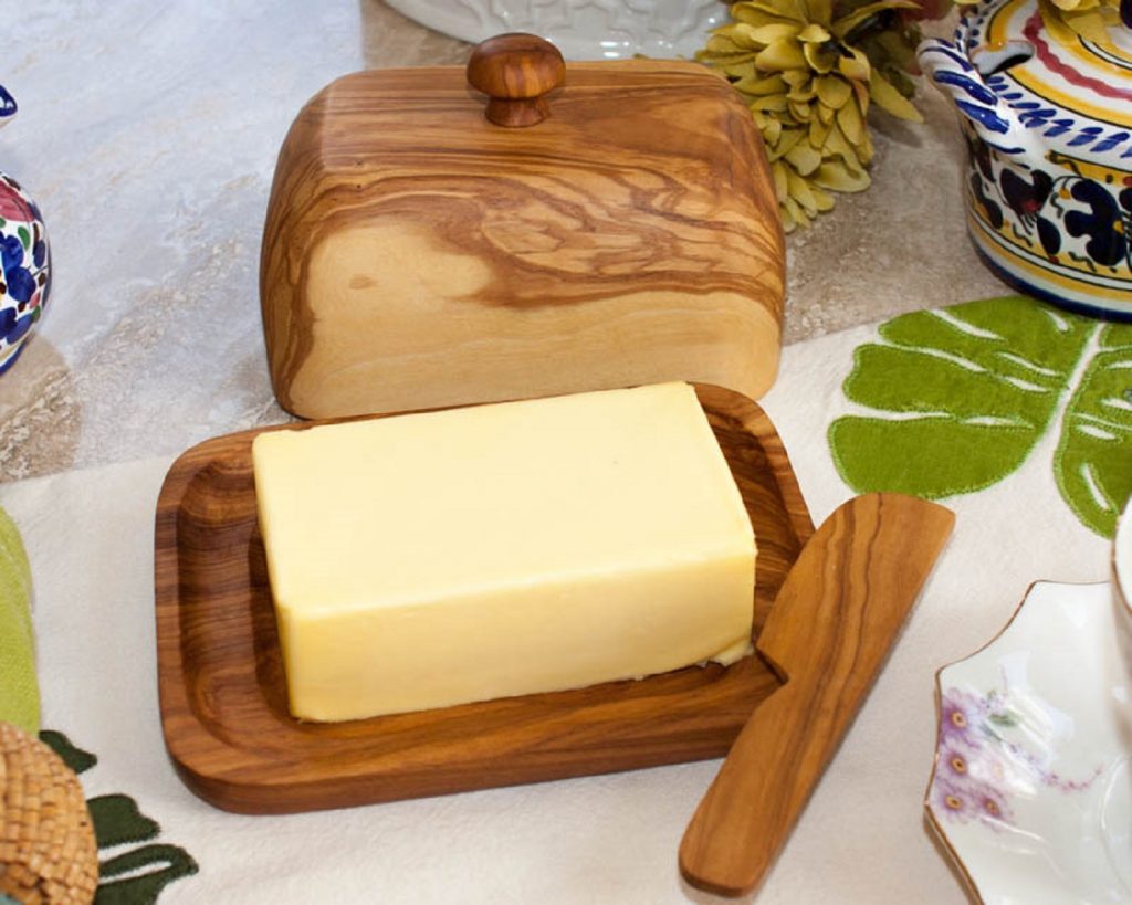 Butter dish European size from Olive wood