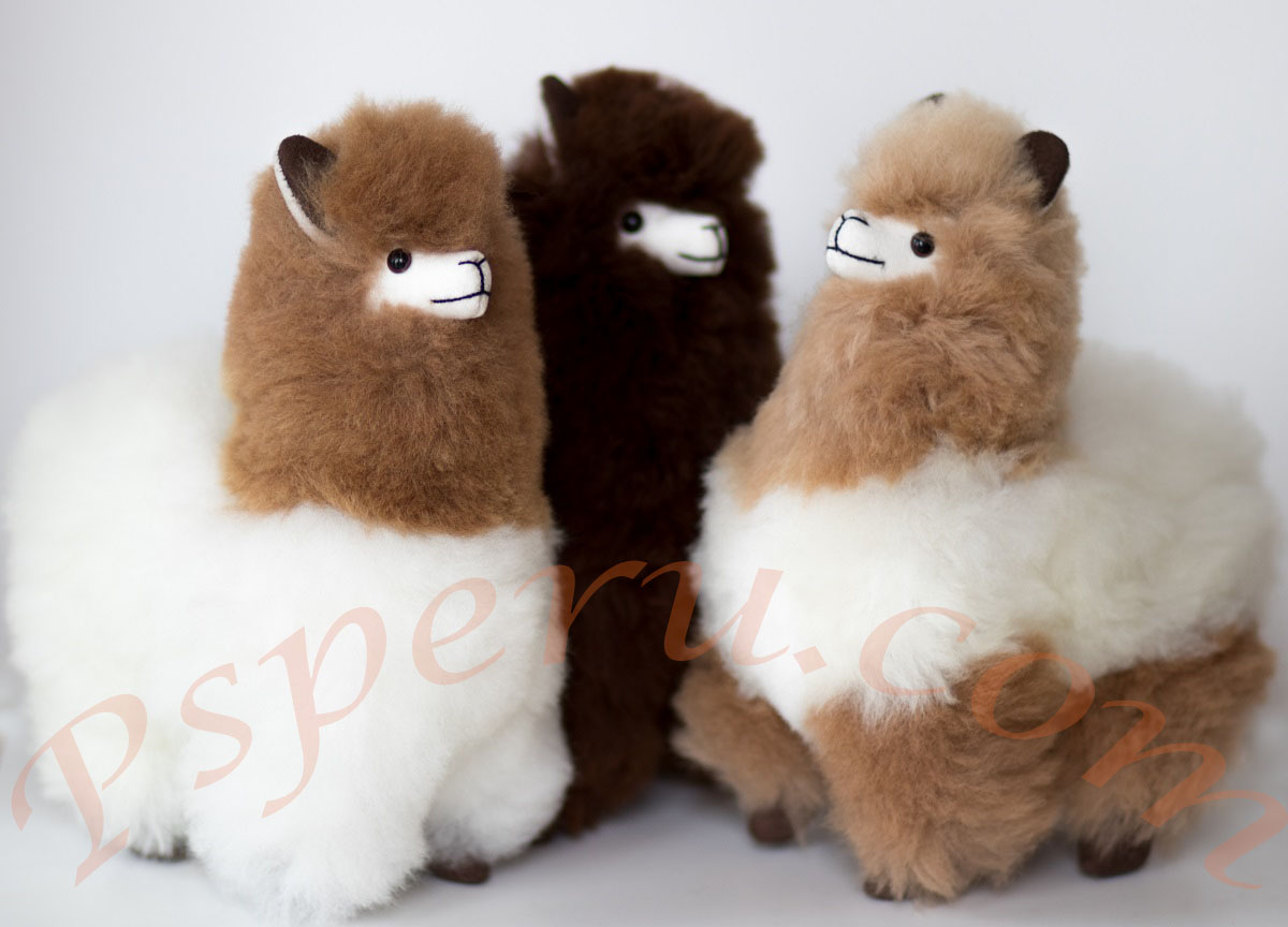 NEW Alpaca 11"  Figurine Toy Stuffed Real Alpaca Bolivia Fur Soft Fluffy Llama 
