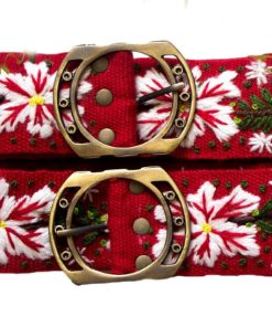 Christmas Belt Hand Stitched Design from Alpaca Wool