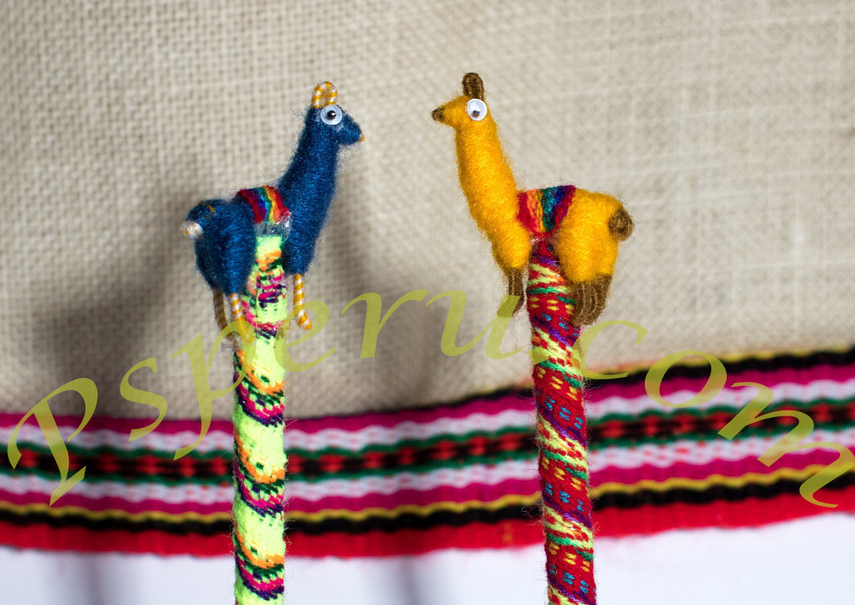 Peruvian Handmade Llama Pens Artisan Assorted Colors from Peru Set of 3 Pens 