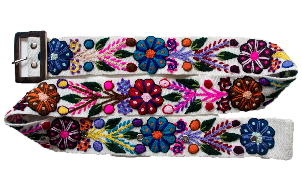 A Dozen Assorted Hand Embroidered Wool Belts. Wholesale Peruvian Belts 