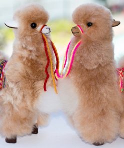 Baby Alpaca Wool Vicuna 9 in Tall figure Fluffy Charm Cusco Peru gift Wholesale 