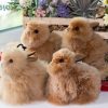 Fur Bunny 5 in Tall brown Rabbit ornament Gift from Alpaca Wool Charm