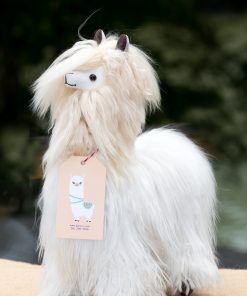 Alpaca Fur Suri Stuffed Animal 12 in White