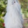 Alpaca Suri Ornament White Fur Stuffed Animal Figure Llama